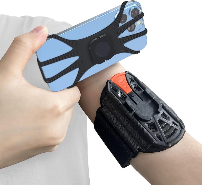 OOPSCOOL Armband Phone Holder 360° Rotation & Detachable, Compatible with iPhone 15/14/13/12/Pro/Pro ect., for Samsung, and More Fits 4''-6.5'' Phones Ideal for Walking Running - Image 1